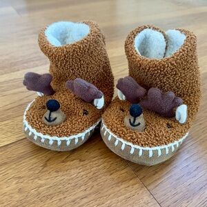 Hanna Andersson Brown Deer Kids Slippers